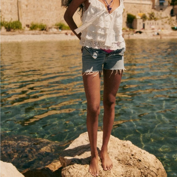 Sezane White Eyelet Ruffle Tank Top - Picture 4 of 9